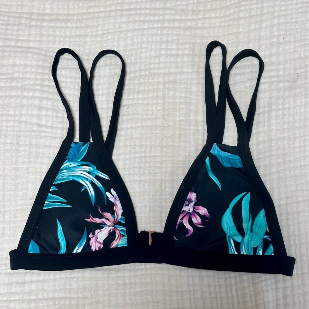 LA Hearts Black Floral Bikini top S